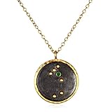 Satya Jewelry Zodiac 18K Yellow Gold Plated Emerald Taurus Constellation Women's Necklace, 18'