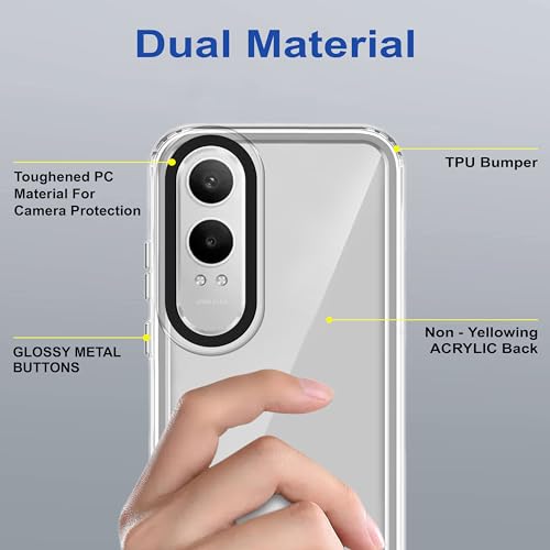 Image of amazon basics Back Case Cover for OnePlus Nord CE 4 Lite 5G | Compatible for OnePlus Nord CE 4 Lite 5G Back Cover | Case Cover with Camera Protection | (TPU + PC | Transparent)