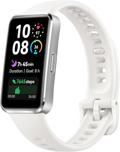 HUAWEI Band 10 Smartwatch with Streamlined Metallic Design,Sleep Monitoring, Compatible with iOS/Android White
