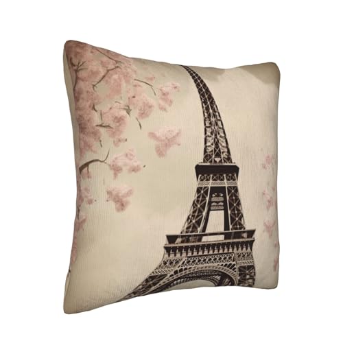 Housse de coussin velours côtelé Tour Eiffel pour rénover un canapé - 3