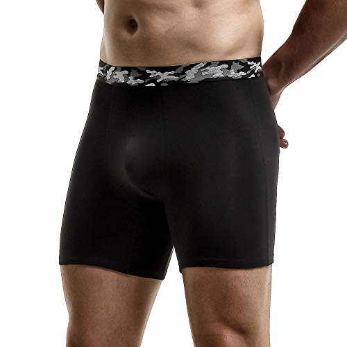 AORGSVI 5 Pack Men's Long Leg Boxer Briefs, Soft and Breathable Cotton Underwear for Men3