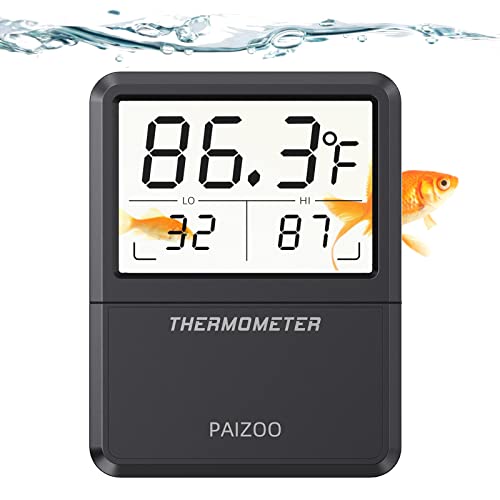 Paizoo Digital Fish Tank Thermometer with Easy-to-Read LCD Screen for Accurate Temperature Readings