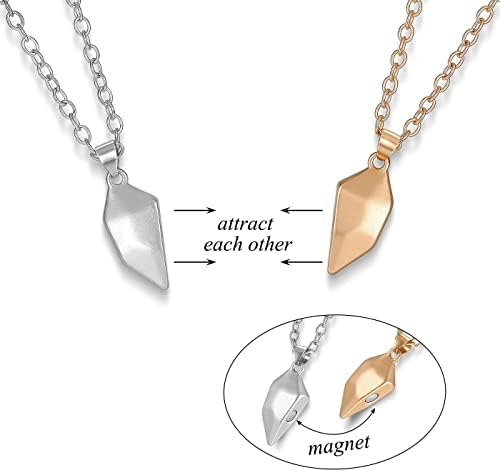Jovivi Valentines Gifts Him Her,Matching Heart Magnetic Couples Necklaces for Boyfriend Girlfriend Yin Yang Love Hearts Couple Pendant Necklaces Jewellery Set Women Men