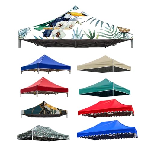 Bâche de rechange imperméable - Bâche de toit pare-soleil pour cadres à pieds droits à 4 coins - Terrasse, pavillon et tente de jardin (multicolore, 3 x 6 m)