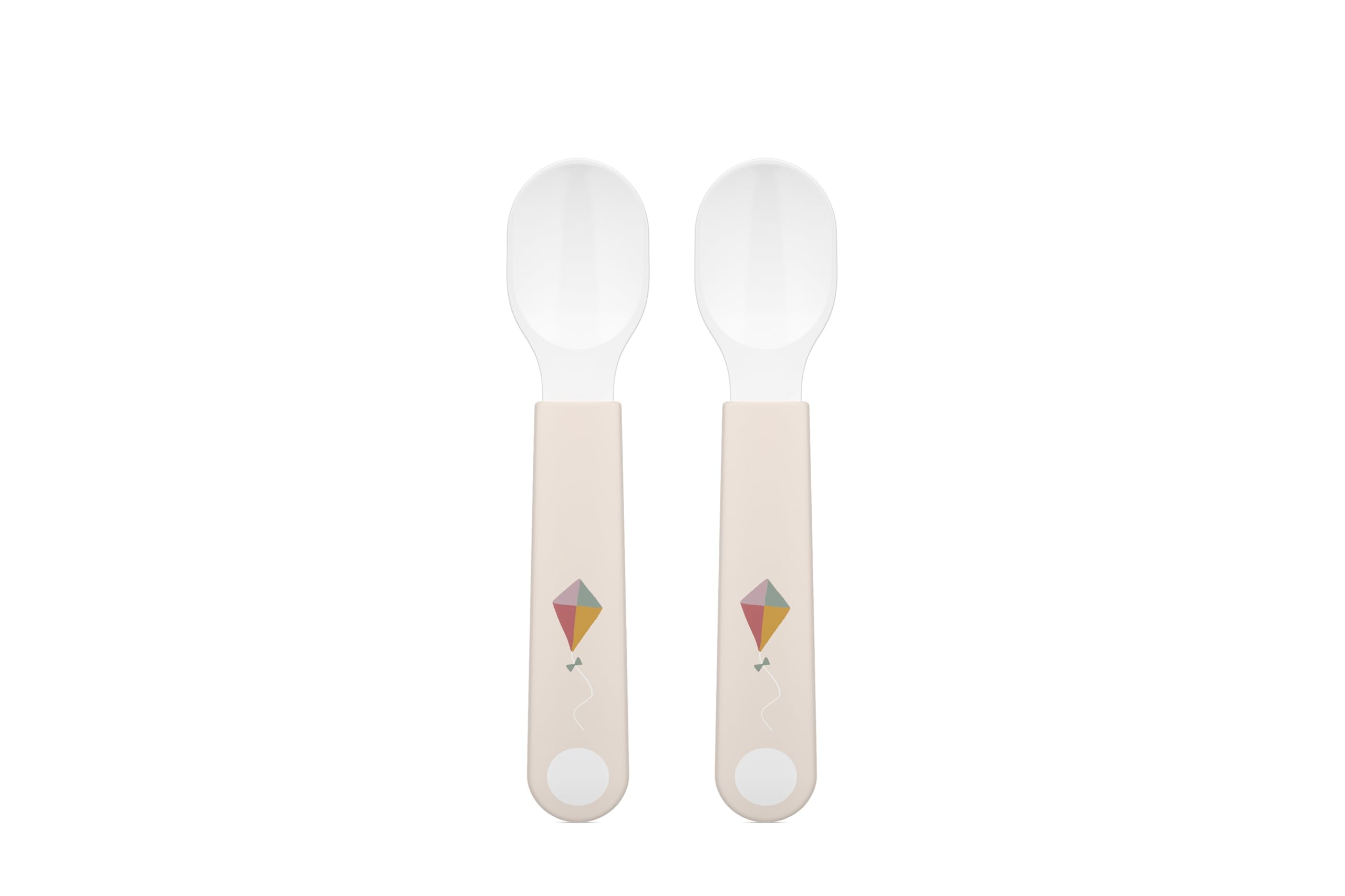 Mepal Self-Feeding Spoon Mio, Baby Practice Spoon, Baby Utensil for Independent Eating, Dishwasher Safe & BPA-Free, Set of 2, Sunshine & Rainbow
