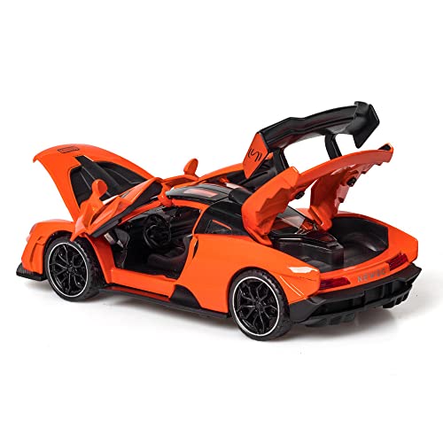Alloy Collectible Orange Mclaren Senna Toy Vehicle Pull Back Diecast Car With Lights And Sound #TOP1