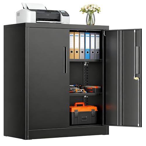 SUNCROWN Metal Storage Cabinets, 36”Locking Cabinet with Doors and Adjustable Shelves, Steel...