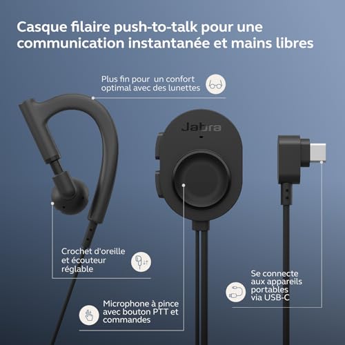 Jabra Perform 10 - Casque - on-Ear - avec Fil USB-C pour Équipes Frontline - 3