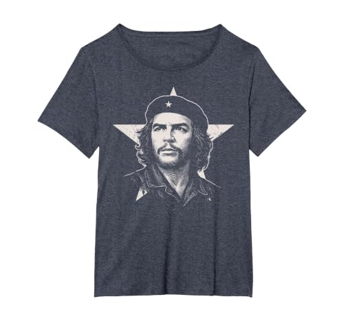Che Guevara Shirt Star Rebel T-Shirt, Women's Plus, Heather Blue, 5X