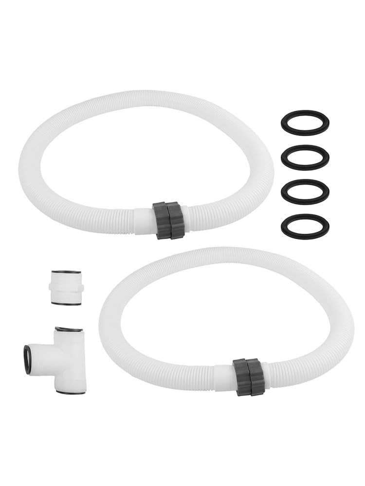 Set di 2 tubi per pompa filtrante per piscina da 1,5 pollici con adattatore per piscina fuori terra Intex e Coleman, connettore split e T con guarnizioni
