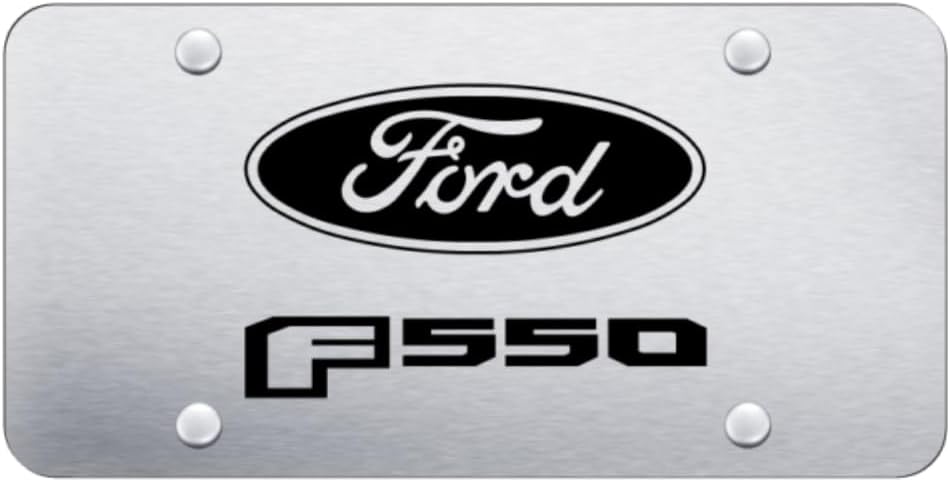 Au-TOMOTIVE GOLD, INC. Officially Licensed Laser Etched License Plate for Ford F-550 (Brushed)