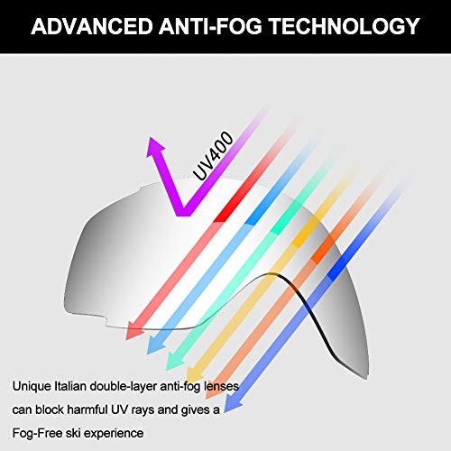 Extra Mile Maschera da Sci OTG Anti Fog, Occhiali