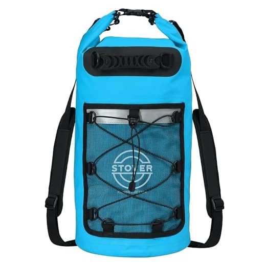 STOVER 5/10/25/30/40/55L Waterproof Dry Backpack- Medium Floating Dry Bag for Kayaking, Travel, Tubing, Hiking, Fishing, Camping, Motorcycles & the Beach, Heavy-Duty Roll Top Men/Women (Blue)