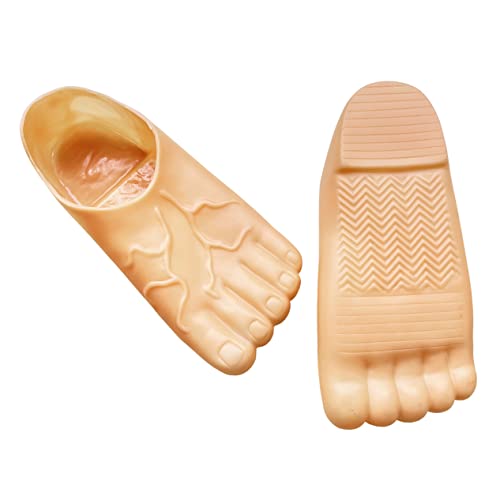 Garneck 1 Pair Giant Shoe Covers Spooky Inflatable Costume Feet Shoes with Toes Realistic Shoes That Look Like Feet Pointy Fake Slippers Men Funny Bare Feet Slippers Sandals Animal Plastic