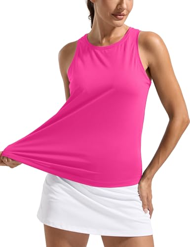 MathCat Women's Loose Fit Workout Tank Top, Racerback Quick Dry Yoga Tennis Shirts, Lightweight Athletic Sleeveless Tops Rose Red - Image 3