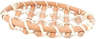 Abaodam 1pc Food Woven Spills Display Non-Slip Insulation Party Straw Heat Dining Photography Drink Office Table for Rustic Coaster Farmhouse Holder Wooden Coasters Rattan Cup Breakfast