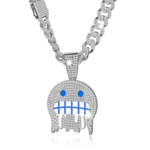 Miami Mens Cuban Link Chain Silver Gold Plated Bling Cuban Necklace Diamond Chain for Men iced out chain Hip Hop Jewelry2