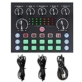【Prise en charge multi-appareils】 Ensemble complet de carte son pour équipement de studio avec microphone Bundle, appareil d'effets sonores pouvant être utilisé sur n'importe quel téléphone mobile, ordinateur, tablette, systèmes Android et toute plateforme de jeu. Changez votre voix à tout moment et n'importe où. Mais si votre téléphone ne possède pas de prise jack 3,5 mm, vous aurez besoin d'un adaptateur OTG (non inclus).