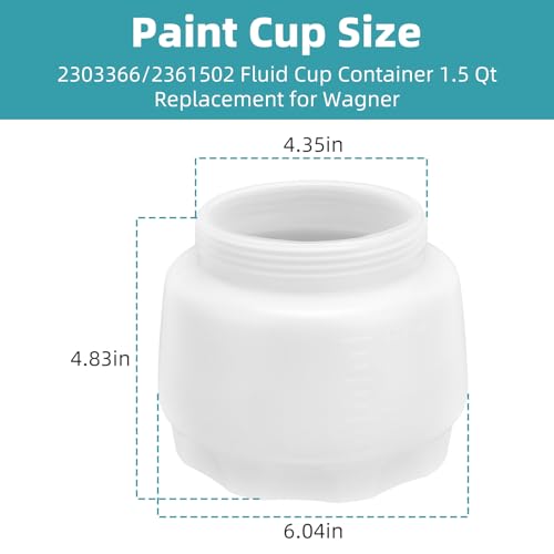 2303366/2361502 Fluid Cup Container Replacement for Wagner 1.5 Qt, Sturdy Container that Will Enhance The Painting Change by Apopip - Image 2