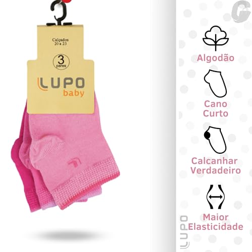 Kit 09 Meia Lupo BU | Meia Bebê Lupo Baby Algodão Infantil Unissex |KIT - C | 20-23