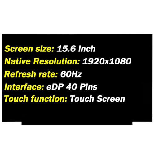 PEHDPVS NV156FHM-T04 Replacement for HP Elitebook 755 G5 for Elitebook 850 G5 G6 P/N NV156FHM-T04 15.6" 40 Pin 60Hz 1920x1080 LED LCD Touch Screen Display Panel (Only for Touch Screen) by PEHDPVS - Used condition - US$54.30