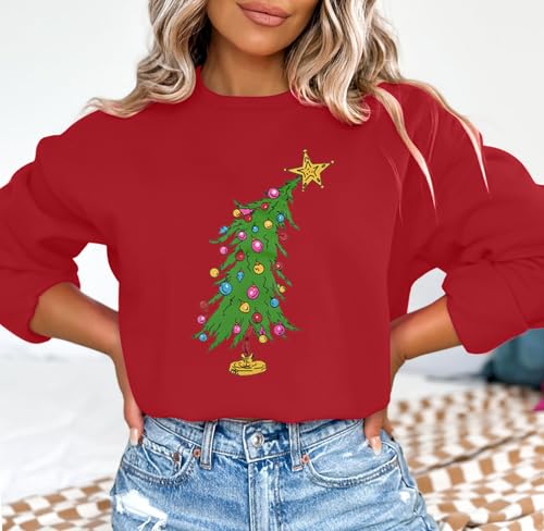 Christmas Sweatshirts For Women Cute Christmas Tree Graphic Long Sleeve Shirt Xmas Holiday Party Pullover Blouse 4 Christmas Sweatshirts For Women Cute Christmas Tree Graphic Long Sleeve Shirt Xmas Holiday Party Pullover Blouse - Image 5