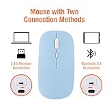 MAYPHY Wireless Mini Keyboard Mouse Combo, Portable Bluetooth Keyboard, 2.4G /BT Dual Mode for iPad, Tablets, Laptops, Silent Keys & Compact Design, UK Layout, Blue - Image 6