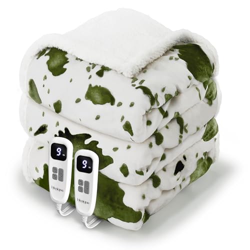 Image of Heated Blanket Queen Blanket - Fast Heating Electric Blanket, Soft Flannel Heated Throw with 4 Time Settings,10 Heating Settings, Warm Gifts for Women & Mom & Grandma