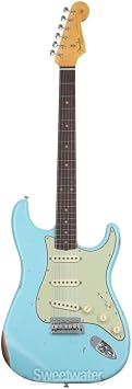 Fender Custom Shop Late-1962 Stratocaster Relic Electric Guitar with Closet Classic Hardware - Faded Aged Daphne Blue