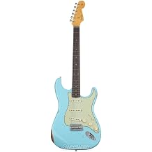 Fender Custom Shop Late-1962 Stratocaster Relic Electric Guitar with Closet Classic Hardware - Faded Aged Daphne Blue
