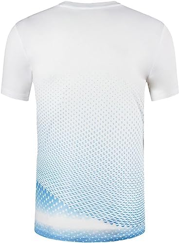 jeansian Men's Activewear T-Shirt Sport Tee Shirt Athletic Running Gym Workout Tshirt Golf Tennis Tops Quick Dry LSL225_WhiteBlue_XS - 2