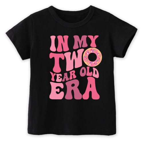 Toddler Girls 2nd Birthday Shirt, Im Two Cute Two Wild Two Years Old Birthday Gift, Cotton Short Sleeve Tees