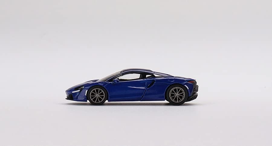 Auto a escala 1:64 McLaren Artura azul volcán miniatura 3