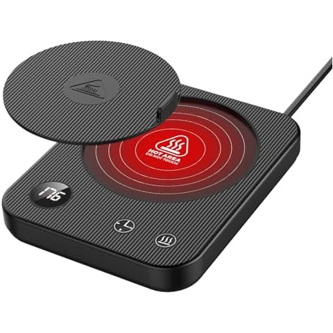 Mug Warmer, Coffee Mug Warmer with 3 Temp Options, Coffee Warmer for Desk Auto Shut Off, Coffee Warmer with Anti-Scald Silicone, Splash-Proof Mug Warmer for Desk, Portable Coffee Cup Warmer, Office Cover