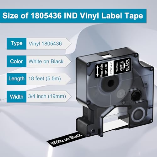 KCMYTONER 50 Pack Compatible for Dymo Rhino 1805436 3/4