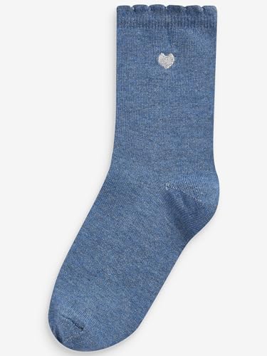 NEXT Mädchen Socken mit Baumwolle und Herzstickerei, 7er-Pack Mehrfach 31