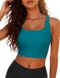Hilor Underwire Tankini Tops for Women Full Coverage Bikini Top Longline Sports Bra Midkini Swimsuit Tops Only Ocean Depths 6-8