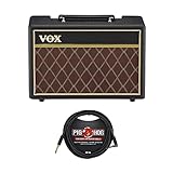 The Vox Amps Pathfinder 10-Watt Portable Guitar Amplifier Bundle with Woven Right Angle Guitar Cable 10-Feet (2 Items)