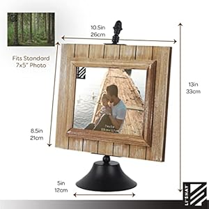 LiShay 7×5 Picture Frame Farmhouse Pedestal Frame for Standard Sized Photo