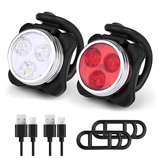 Flintronic Luci Bicicletta, Luci Bici LED, Luce per Bicicletta, Luci Bicicletta Ricaricabili USB, Impermeabile Super Luminosa, 4 Modalità di Luminosità, Per Bici da Strada Mountain Bike