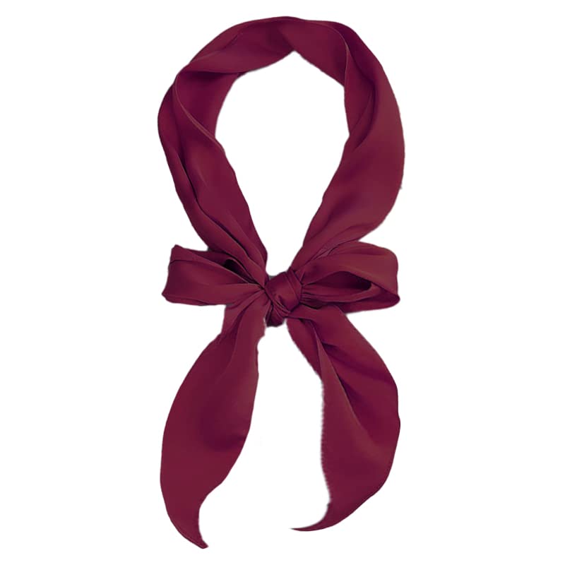 COTIM COYIN Women Plain Skinny Scarf, Solid Color Long Neckerchief Hair Band Choker for Women Purse Handbag