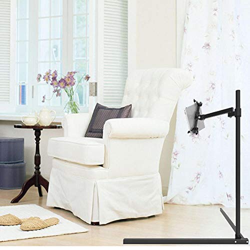 Schwarz Stahl Ipad 11 Staender,Höhenverstellbar 10-100cm/3.9-39.3in 10 Zoll Tablet Staender für Ipad 2/3/4, Air 1/2, Galaxy Und Die Meisten