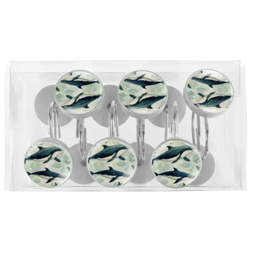 Ganchos de ducha de acero inoxidable decorativos con animales marinos redondos 6