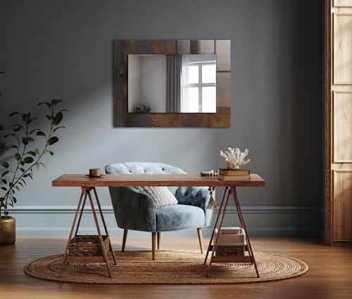 Miroir cadre imprimé métal rouillé Tulup 80x60cm horizontal vertical - 5