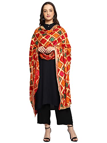 Women's Indian Handicraft Ethnic Dupatta Heavy Phulkari Embroidery Dupatta Chunni/Stole/Scarf4