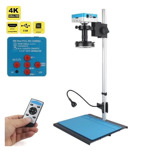 Image of 48MP 4K USB HDMI Digital Video Monocular Microscope Camera with 130X C-Mount Lens for Soldering and PCB Repair