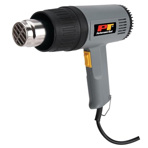 Image of Performance Tool W50076 2 Speed Heat Gun 1500W (300 /500 celsius) for Removing Paint, Bending Pipes, Shrinking PVC and More