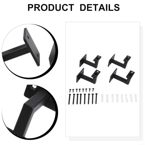 Support de main courante d'escalier solide contre la rouille avec vis Lot de 4