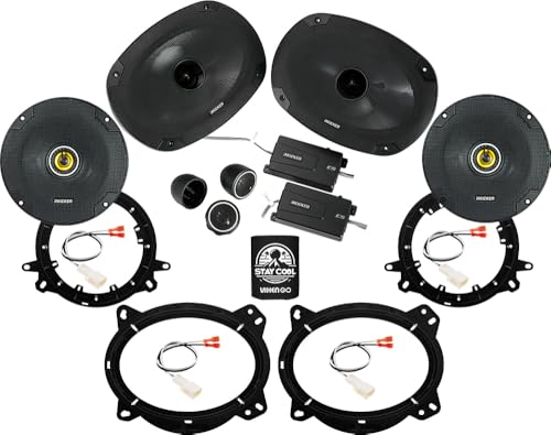 KICKER Speakers 6X9 & 6.5 inch for Subaru Crosstrek 2018-2024 Upgrade Kit - 2 Pairs of CS Series with Adapters and Harness, Car Audio Front & Rear Door Speaker CSS694, 46CSS694 & CSC654, 46CSC654