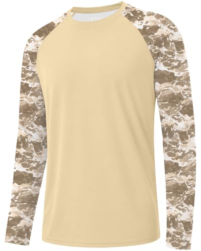 Image of FISHEAL Mens Long Sleeve Fishing Camo Shirts, UPF 50+ Sun Swim Rash Guard